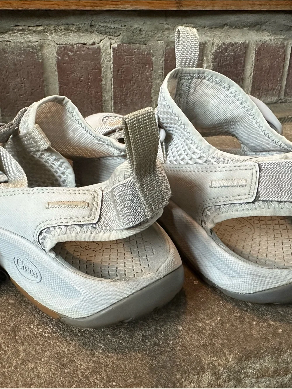 Chaco Women Light Gray Mesh Strap Sneakers